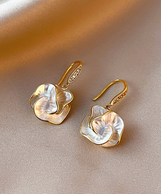 Brief Gold Copper Overgild Drop Earrings Kx1039