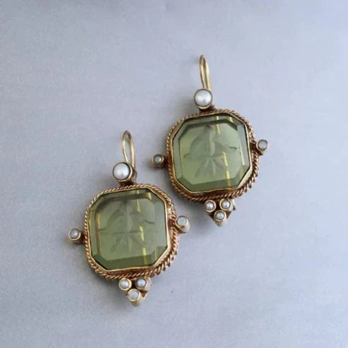 Green Crystal Earrings
