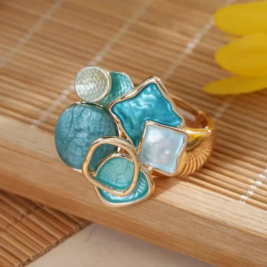 Blue Gold Ring