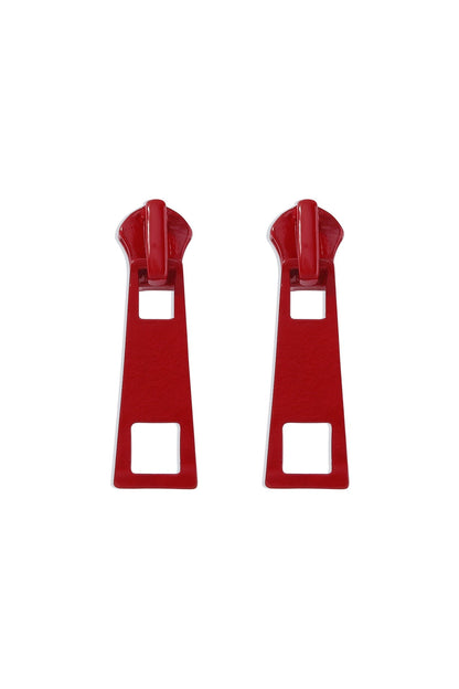 Candy Color Metal Zipper Earrings