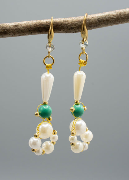 Diy Ring-shaped Pearl Original Design Drop Earrings