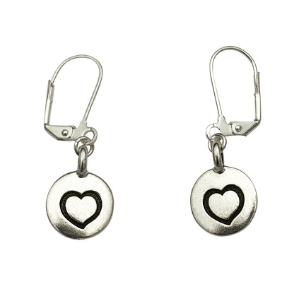 Dragonweave Heart Circle Charm Necklace and Earring Set, Silver Plated Pink Leather Choker and Leverback Earrings