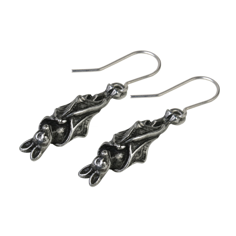 Awaiting the Eventide Alchemy Gothic Bat Earrings