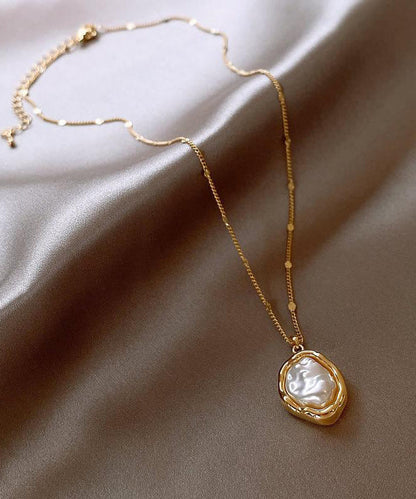 Gold 14k Gold Alloy Pearlendant Necklace Yi037