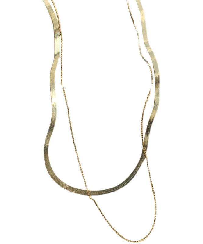 Gold Sterling Silver Overgild Bilayer Necklace Po009