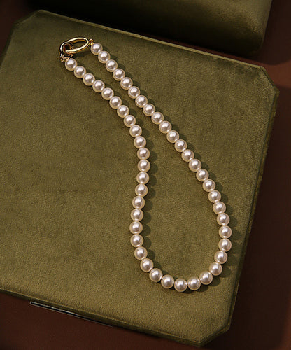 White Copper Overgild Pearl Gratuated Bead Necklacefine Silk Sterling Silver Broken Silver Gypsophila Necklace Et010