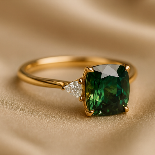 Square-cut Emerald Luxe Ring