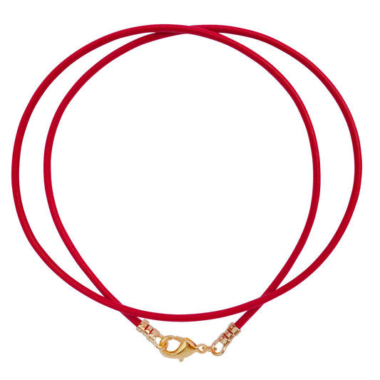 Gold Plated 1.8mm Fine Red Leather Cord Necklace (10 pieces)