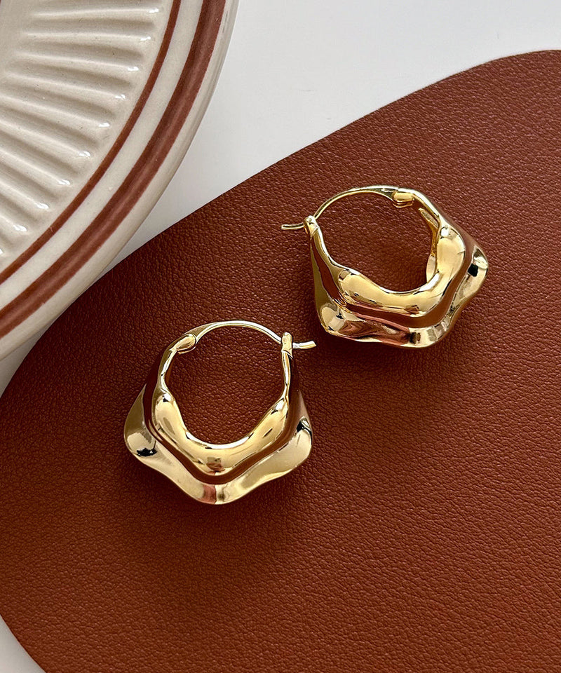 Overgild Gold Earrings Copper Hoop