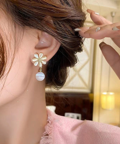 Fine Champagne Color Copper Alloy Drop Earrings
