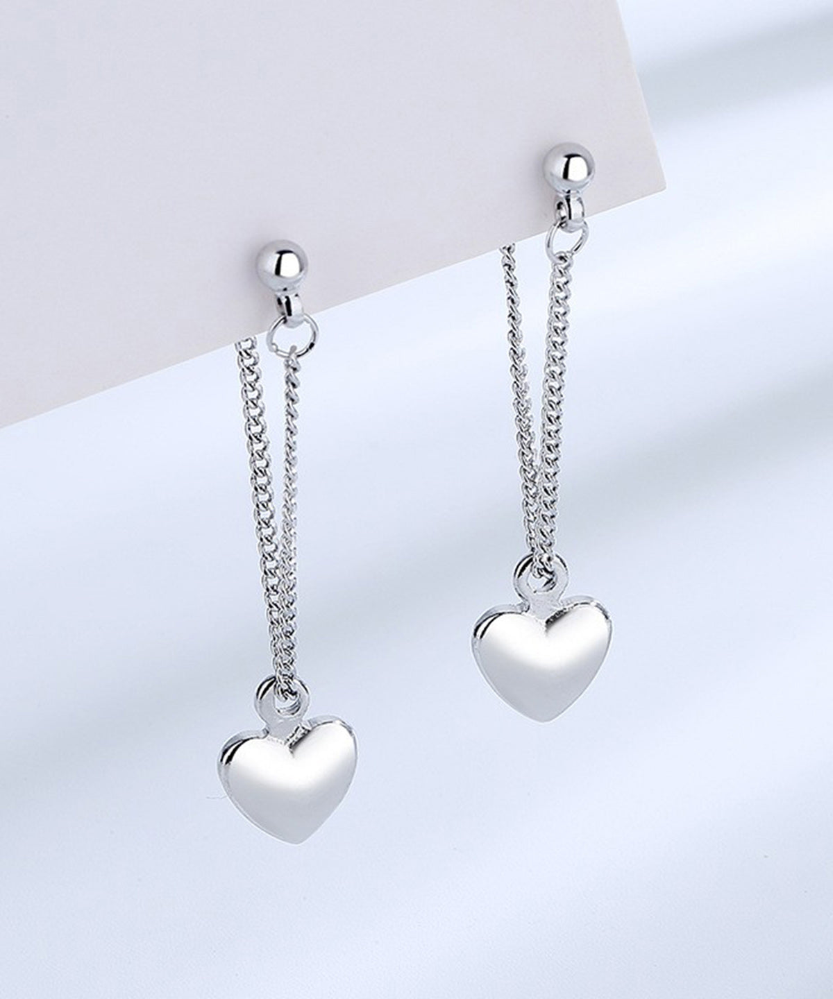 Fine Silk Stainless Steel Love Tassel Drop Earrings