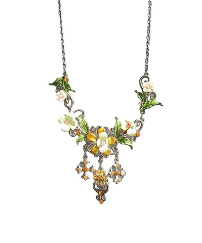 Fine Silk Sterling Silver Tassel Lariat Necklace Ab1072