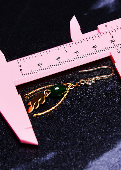 Fine Turquoise Zircon Sparkling Gilding Drop Earrings