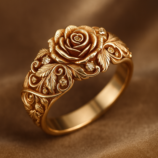 Luxe Gold Rose Ring