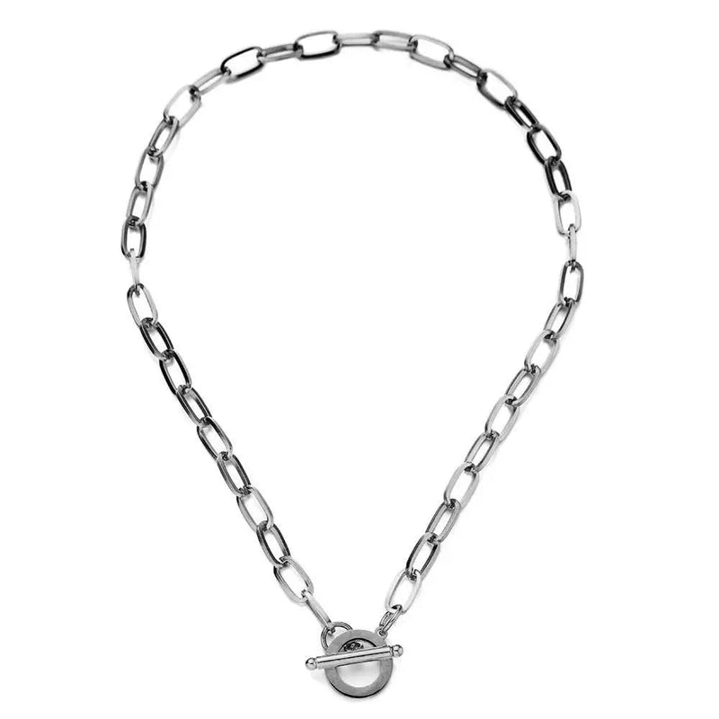 Retro Portrait Exaggerated Thick Chain Necklace Double Layer Cool Chain Hip Hop Necklace Short Clavicle Chain