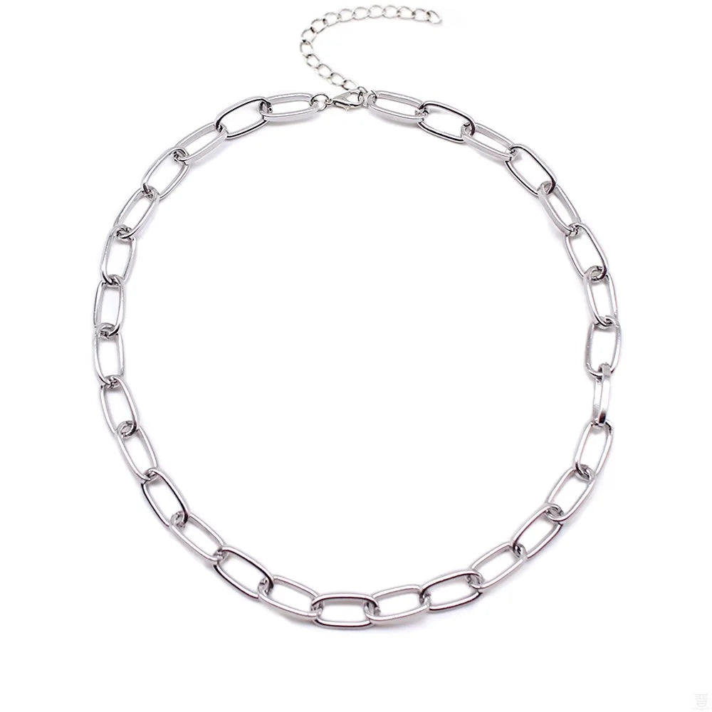 Retro Portrait Exaggerated Thick Chain Necklace Double Layer Cool Chain Hip Hop Necklace Short Clavicle Chain