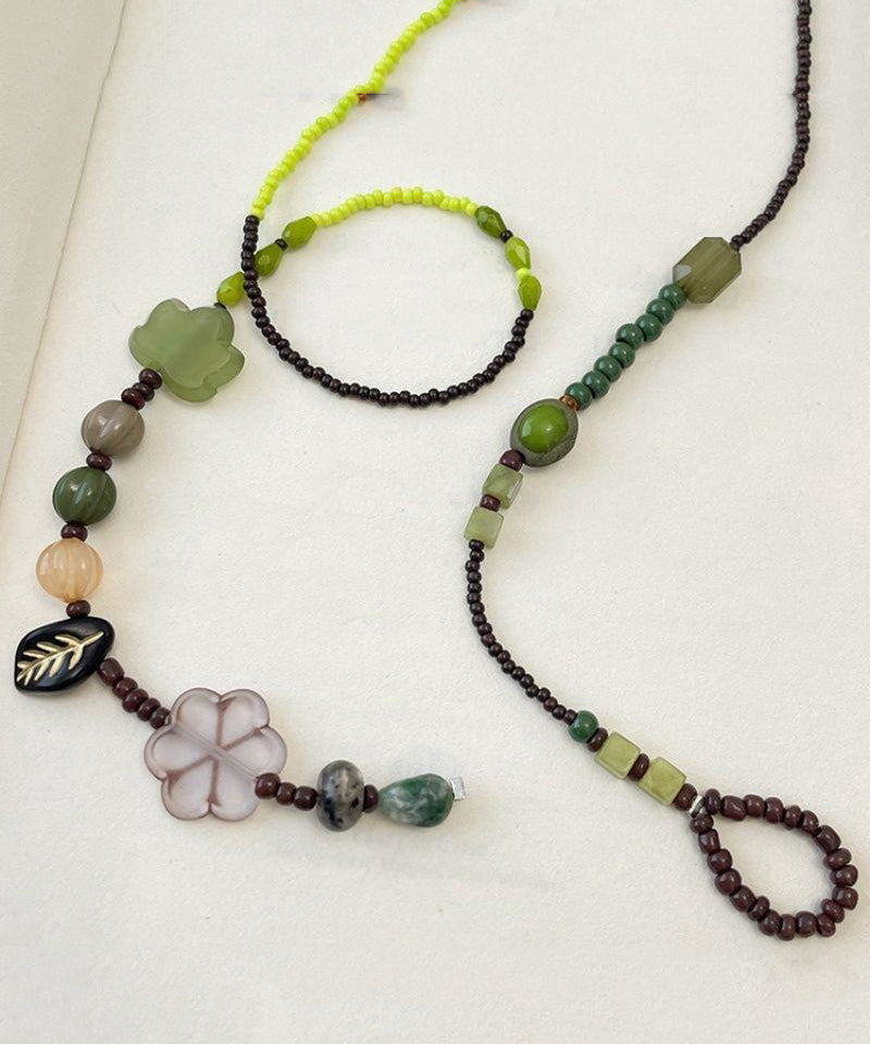 Necklace Handmade Gratuated Beading Bead Weaving Colorblock