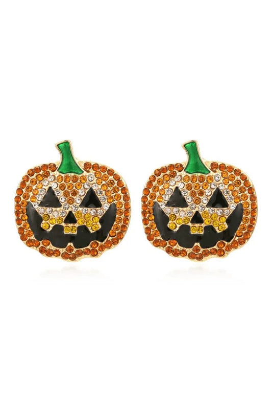 Jade Halloween Pumpkin Earrings
