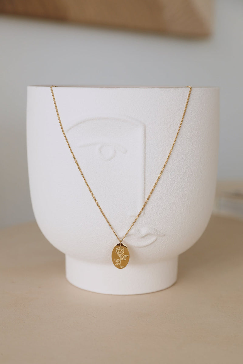18k Gold Plated the Rose Necklace