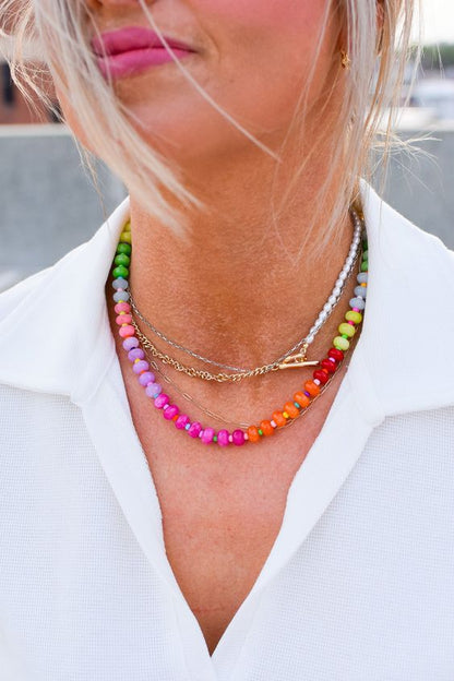 Lydia Rainbow Stone Necklace