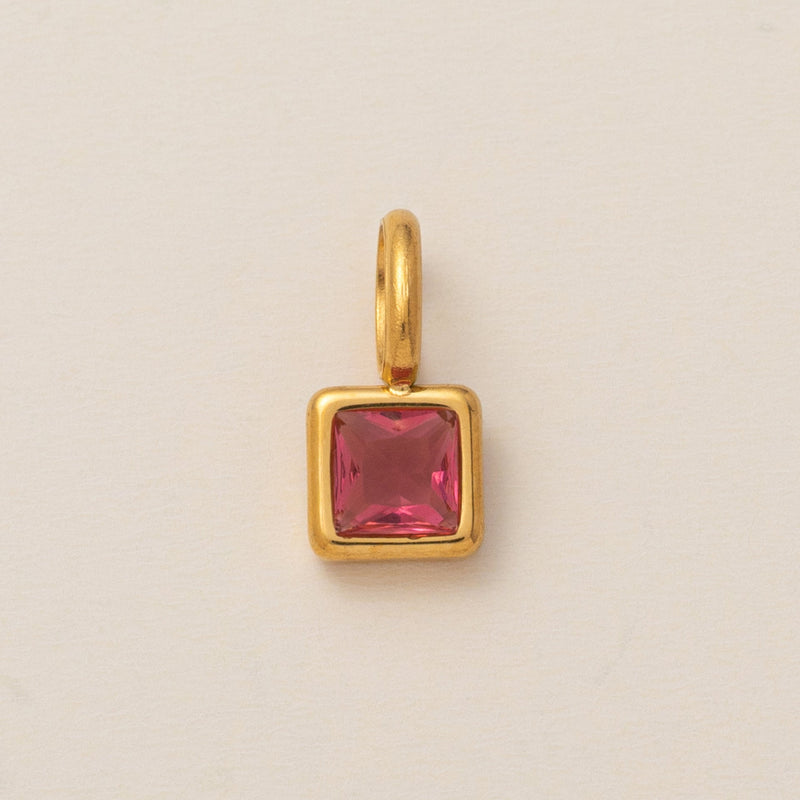 Lotus Birthstone Cube Necklace
