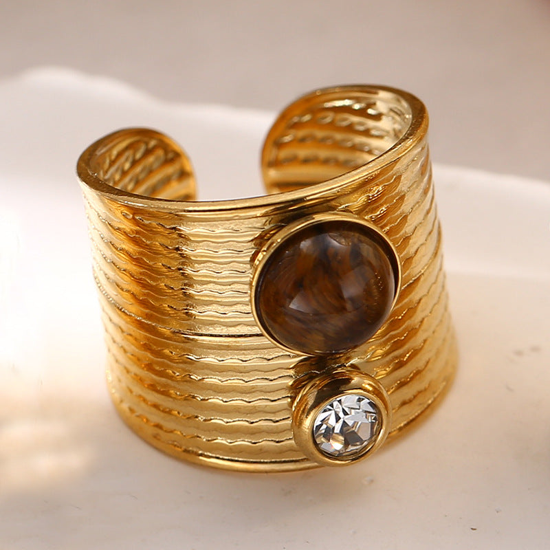 Hadlie Natural Stone Open Ring