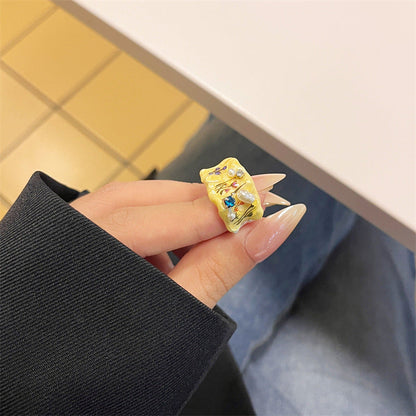 Janya Butterfly Enamel Stacked Ring