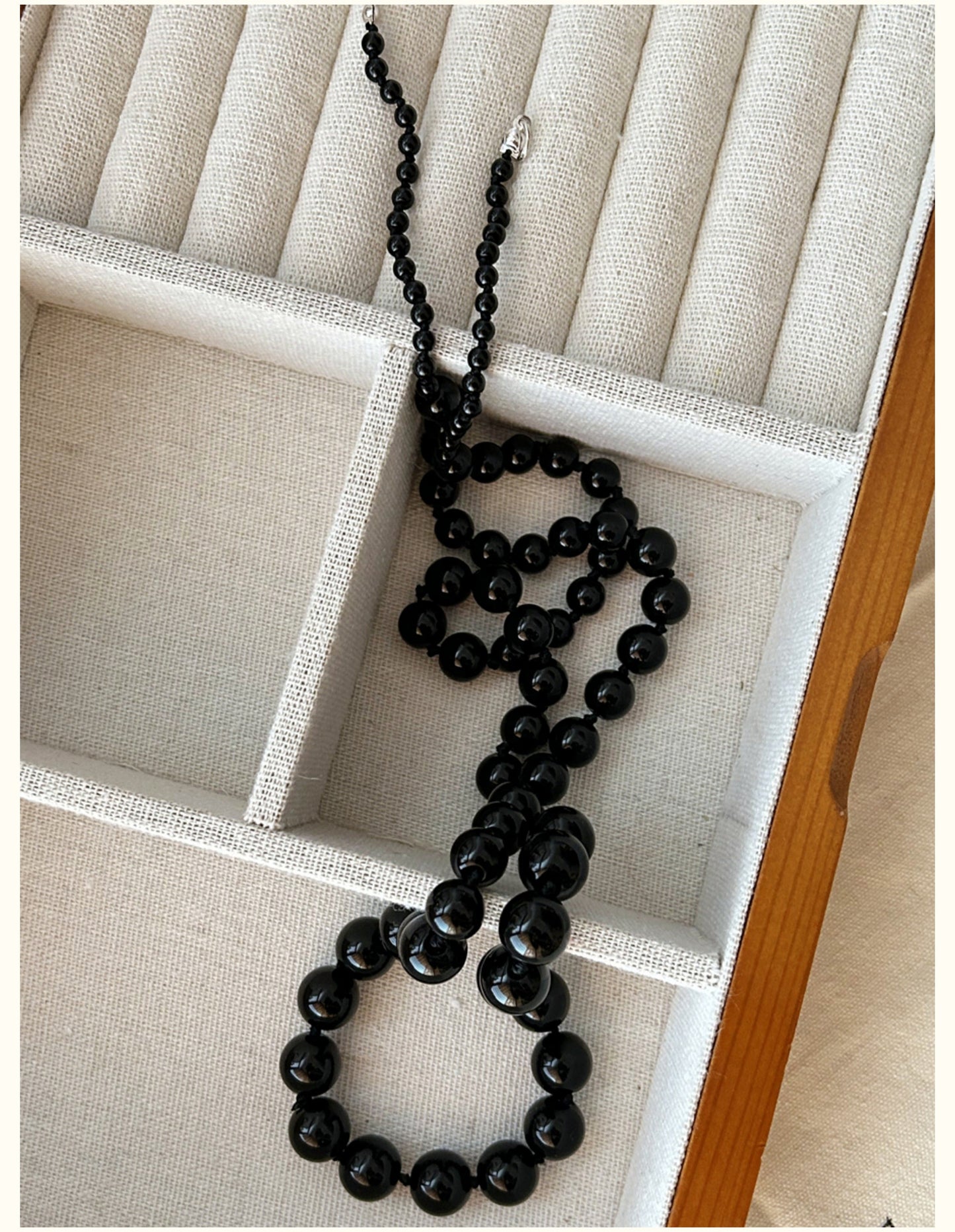 Luna Black Onyx Beaded Necklace