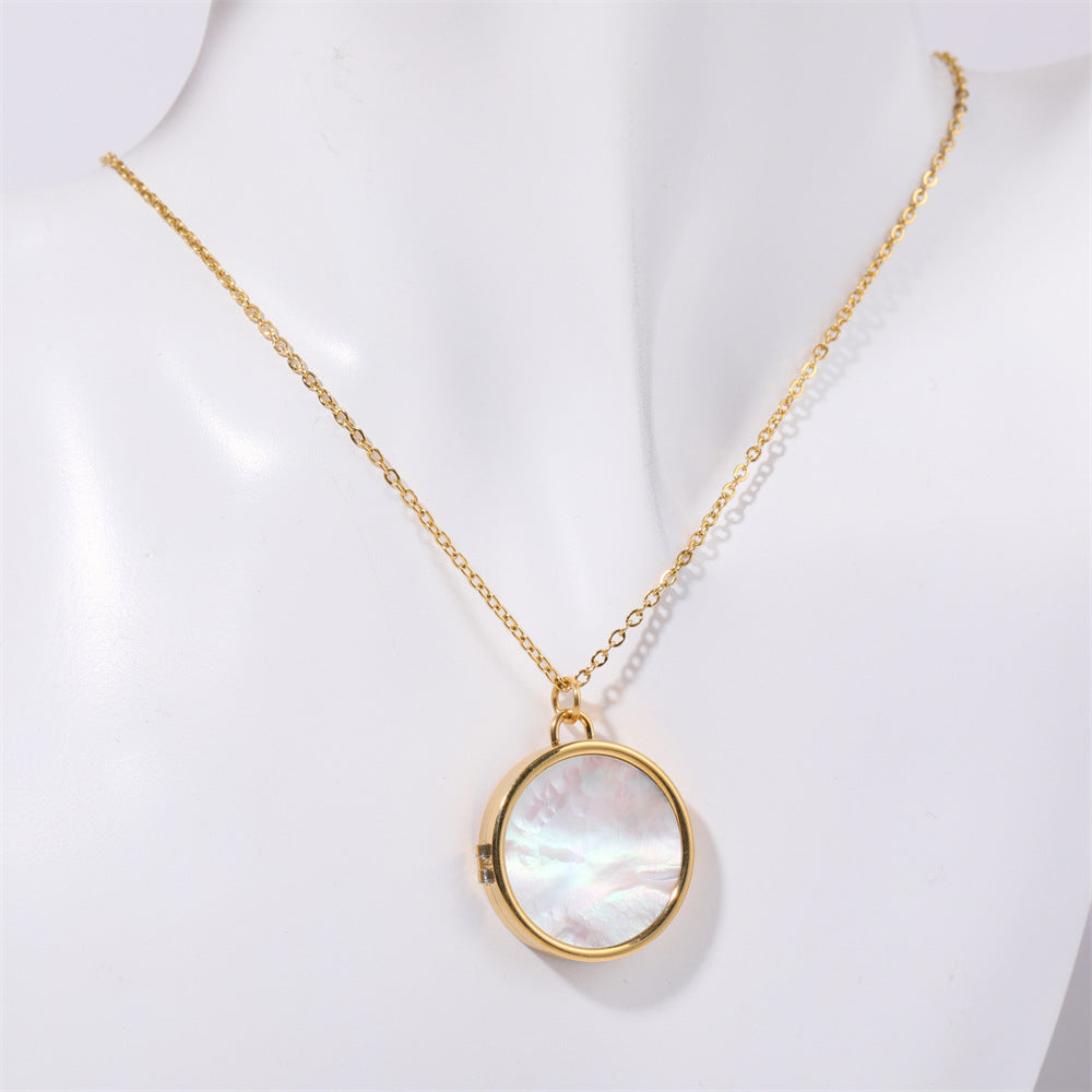 Butterfly Shell Locket Necklace