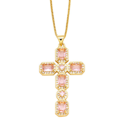Ayva Zircon Cross Necklace