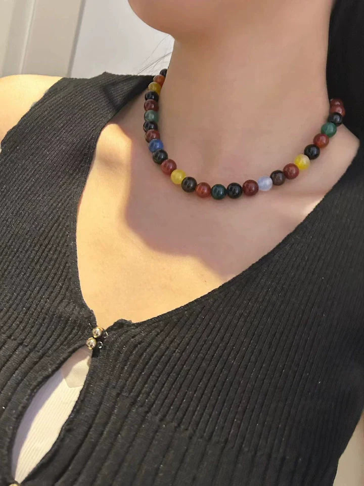 Colorful Gemstone Bead Necklace
