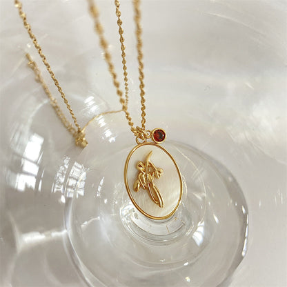 Anslee Mother-of-pearl Birth Flower Necklace