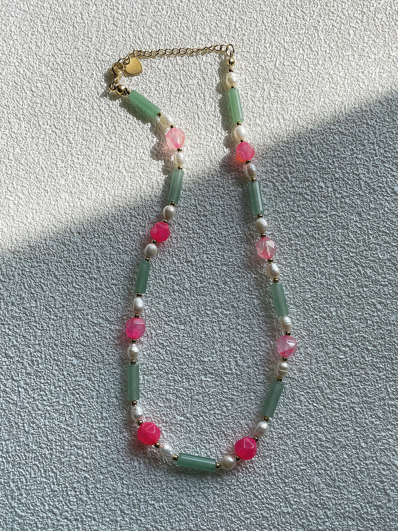 Clara Jade & Pearl Beaded Necklace