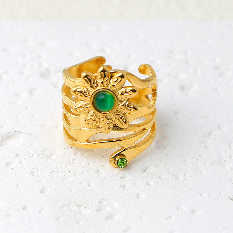 Thais Gold Statement Open Ring