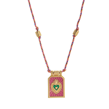 Color Cord Pendant Necklace