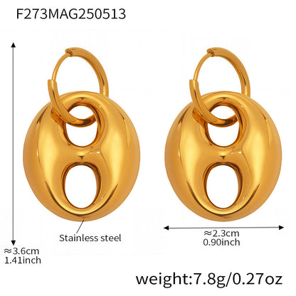 Lorelei Polished Coffee Bean Earrings