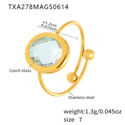 Tamiyah Inlaid Oval Gemstone Ring