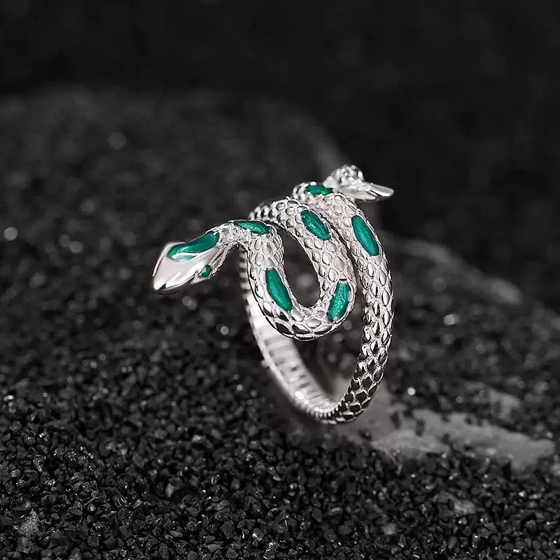 Serpentine Elegance Snake Silver Ring