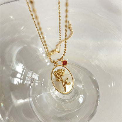 Anslee Mother-of-pearl Birth Flower Necklace