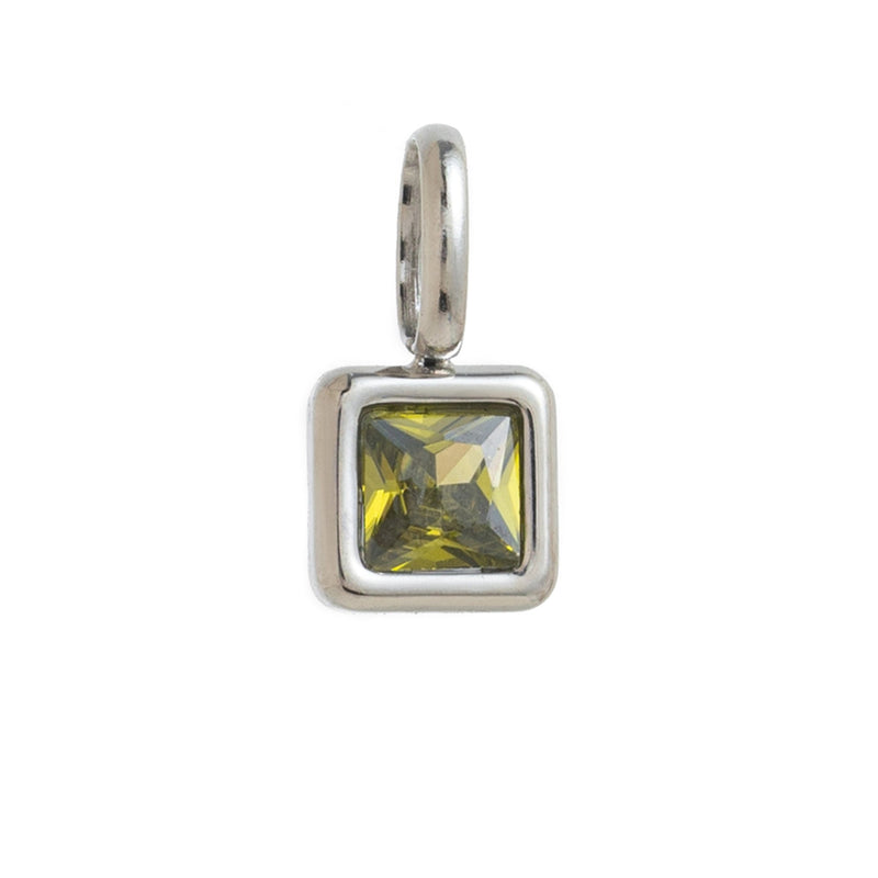 Lotus Birthstone Cube Necklace