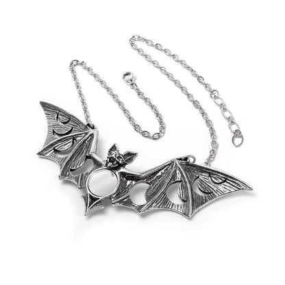 Lunaeca Lunar Moon Phases Bat Necklace by Alchemy Gothic
