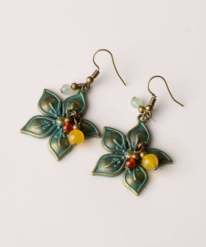 Retro Cherry Blossoms Made of Copper National Style Drop Earrings