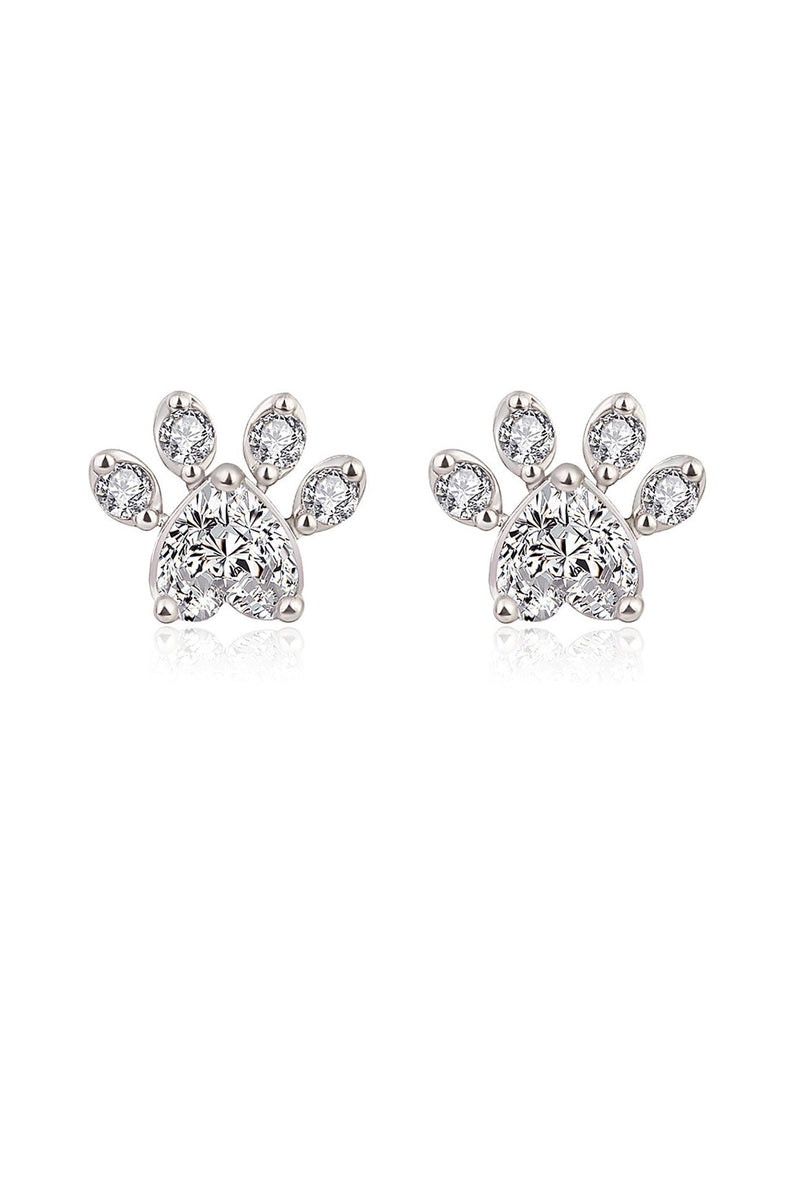 Rhinestone Footprint Shape Earrings
