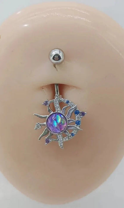 Celestial Zircon Belly Button Ring