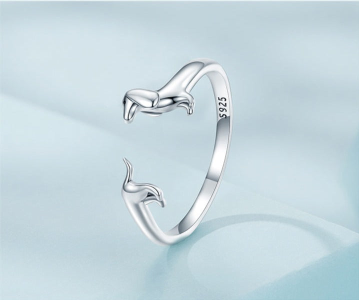 Sterling Silver Dachshund Ring