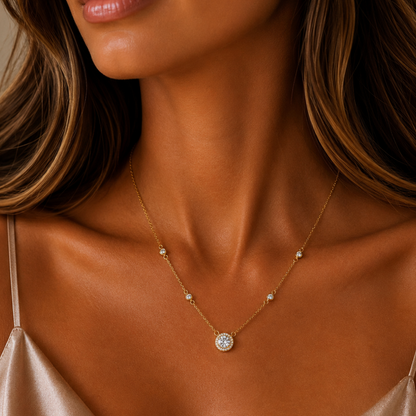 "camden" 925 Lab Diamond Gold Necklace