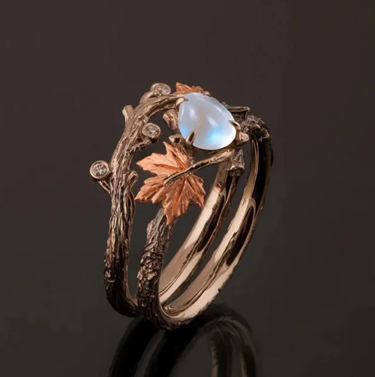 Golden Branch Maple Leaf Ring