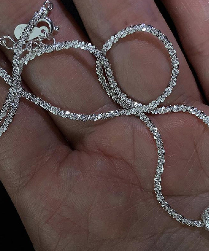 Stylish White Sterling Silver Chain Love Pendant Necklace Po006