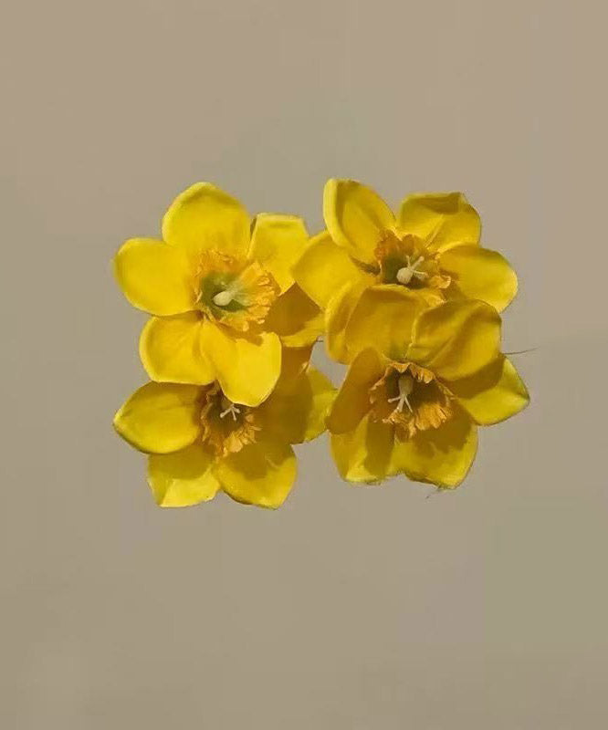 Stylish Yellow Copper Cloth a Pair Hairpin