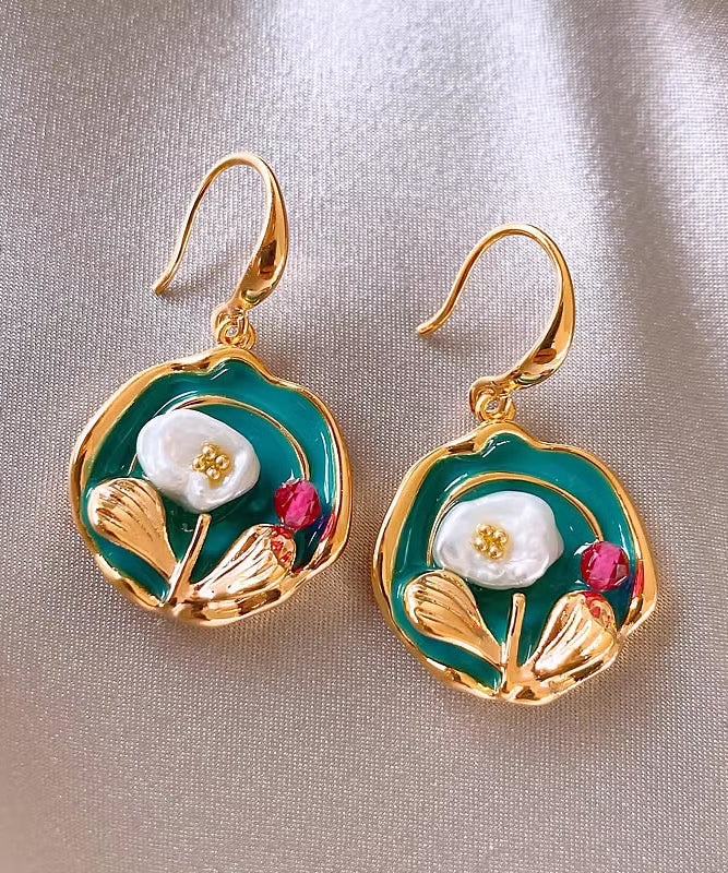 Gold Sterling Silver Overgild Drop Earrings